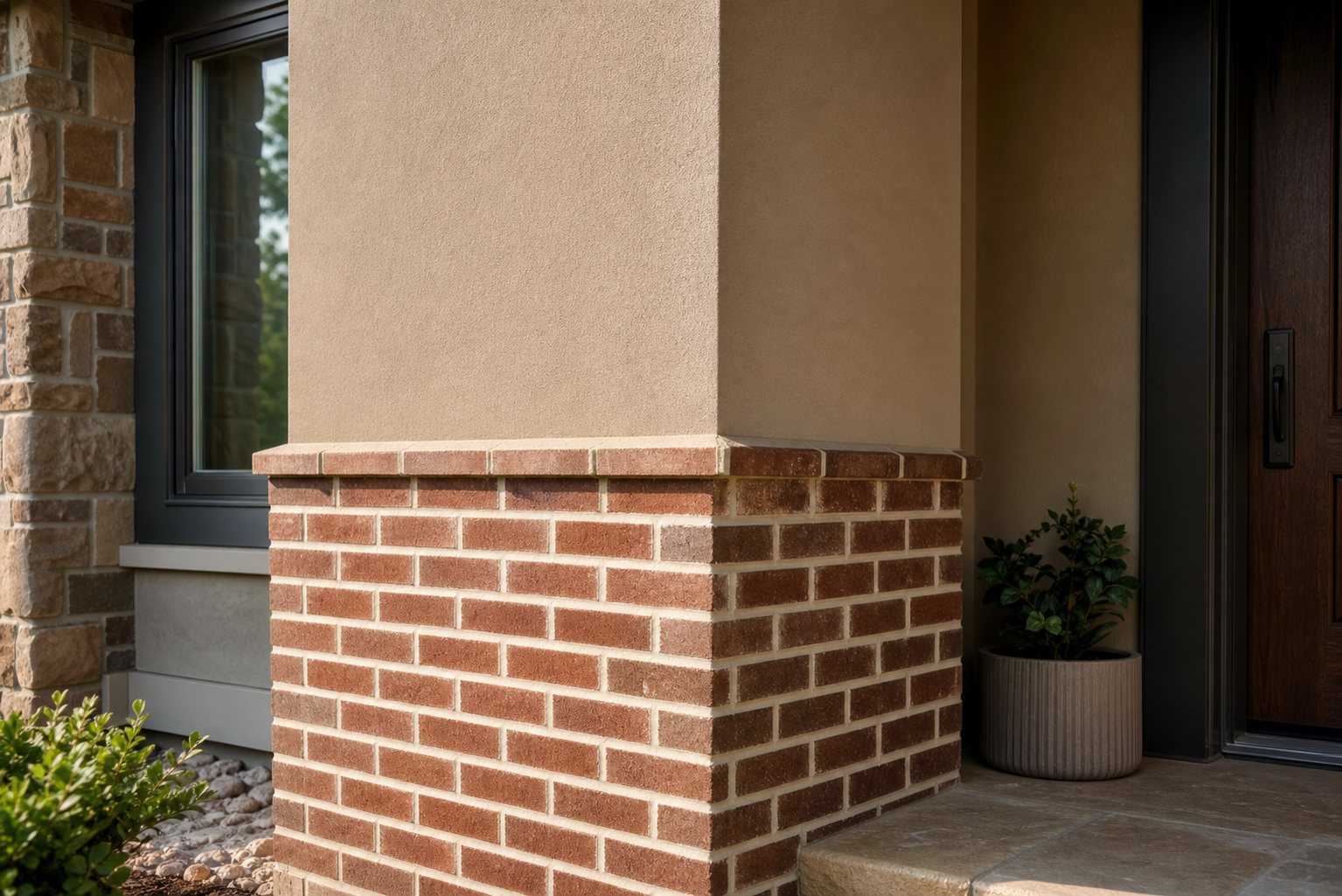 Brick veneer accents